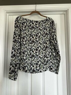 J. Crew multi-color print boatneck top